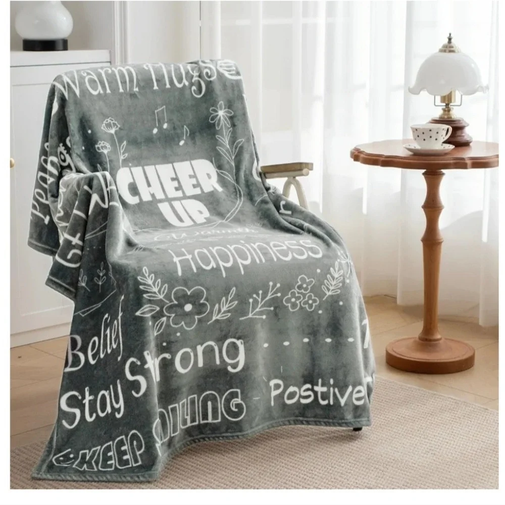 Get Well Soon Blanket - Healing Blanket with Inspirational‎ Words Sz Twin